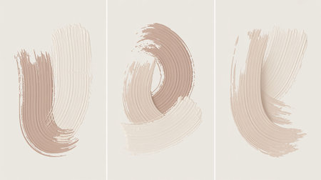 Set of three grunge brush strokes. Hand drawn vector illustration.の写真素材