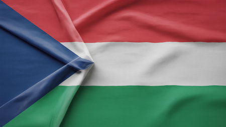 Waving flag of Hungary. 3D Rendering.の写真素材