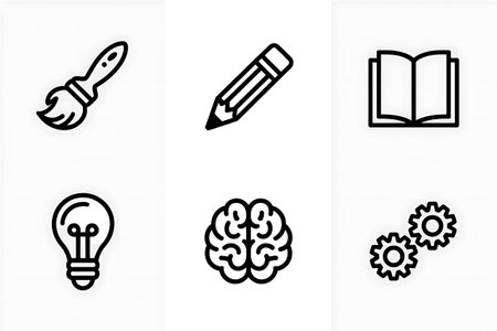 Brainstorming vector icons set. Brainstorming, brainstorming, creative idea, brainstorming,の写真素材