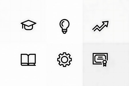 Education icons set on white background for graphic and web design. Simple vector sign. Internet concept symbol for website button or mobile appの写真素材