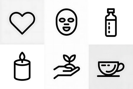 Coffee, tea, milk, candle, heart, vector icon setの写真素材