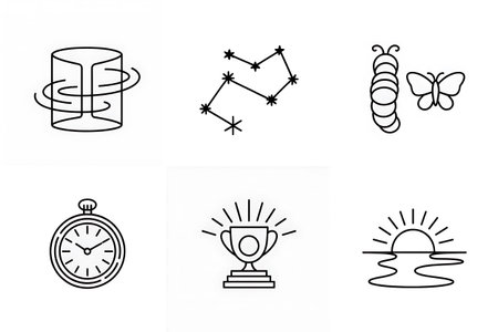 Set of black and white icons on the theme of astrology.の写真素材