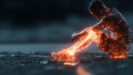 3d rendering of a silhouette of a man sitting on the groundの写真素材