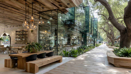 Interior of a cafe in Madrid, Spainの写真素材