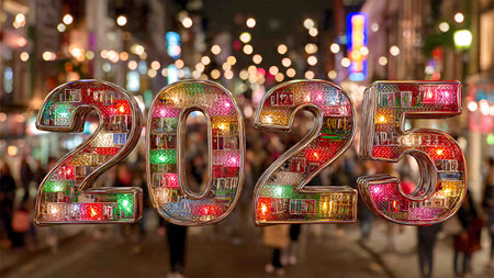 Happy New Year 2015 in the city of Bangkok, Thailand.の写真素材