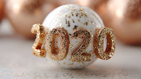New Year's toy in the form of numbers 2020 on a white backgroundの写真素材