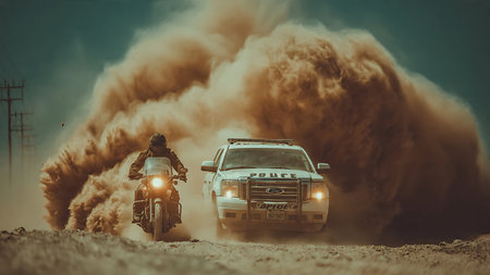 Rider in action on the race track. Extreme concept.の写真素材