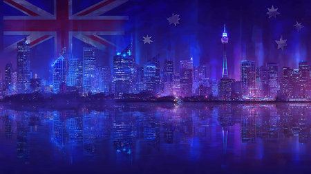 Night view of the cityの写真素材