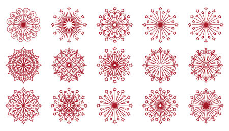 Vector set of mandalas. Decorative round ornaments.のイラスト素材