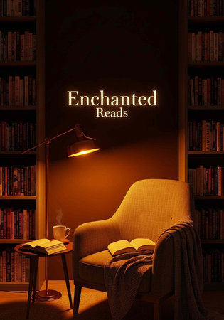 Warmly lit library corner with chair, floor lamp, books, and blanket creating a peaceful reading ambianceの写真素材