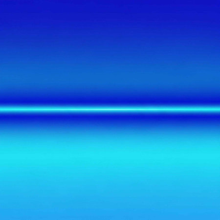 A bright blue gradient background featuring a thin horizontal light line and a seamless color transition from dark to lightの写真素材