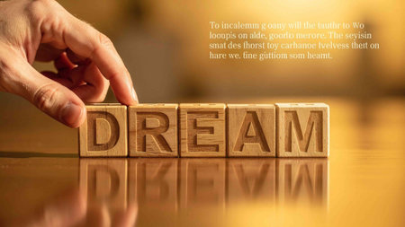 Wooden cubes with the word dream and human hand. Business concept