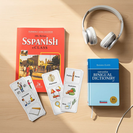 Tourism and travel concept with books and headphones on a wooden table