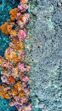 Colorful lichen on the surface of the stone, abstract background
