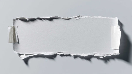 Torn white paper with space for your message on grey background.