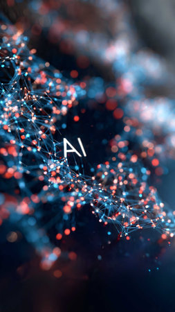 Artificial intelligence (AI) and machine learning concept. 3D rendering