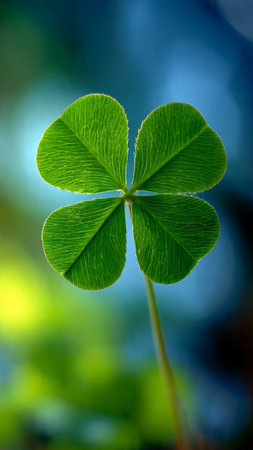 four-leaf clover on a green background. close-up