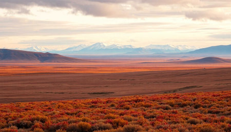 Landscape of the Altai steppe in the autumn, Russia