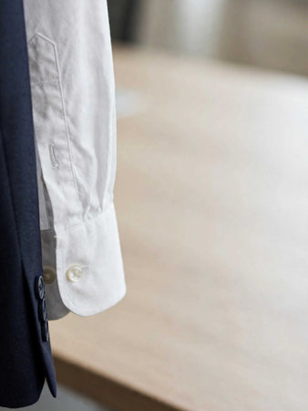 Close-up of white shirt on mannequin in clothing store