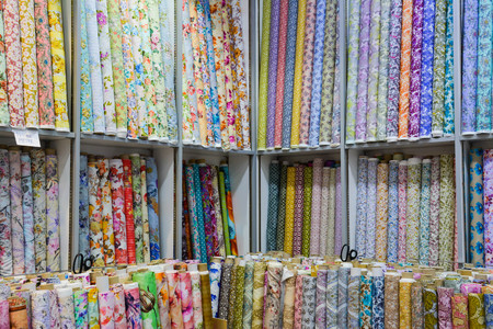 floral textile different printsの写真素材