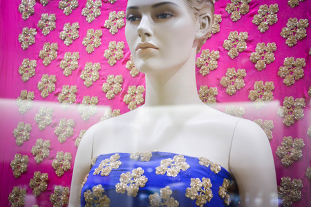 mannquin wrapped in beautiful fabricの写真素材