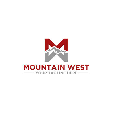 MM or MW Mountain Logo Sign Designのイラスト素材