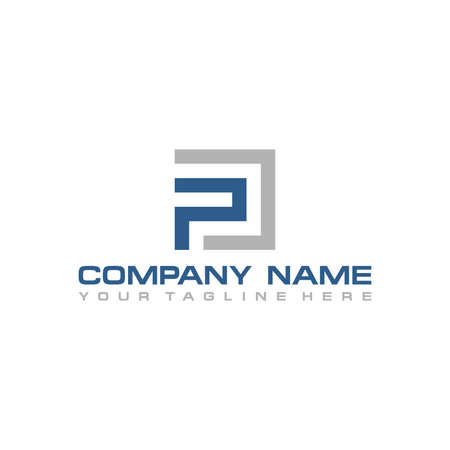 FP, PF Initial Logo Sign Design for Your Companyのイラスト素材