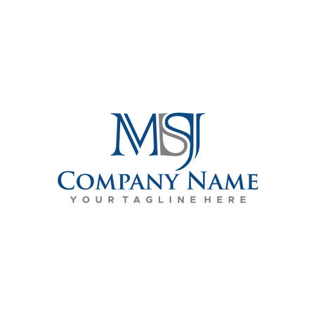MSJ Initial Logo Sign Design Vector Stockのイラスト素材