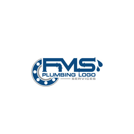 FMS Plumbing Initial Logo Sign Design for Your Companyのイラスト素材