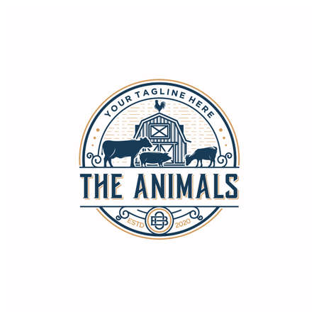 Animal Farm Logo Sign Designのイラスト素材