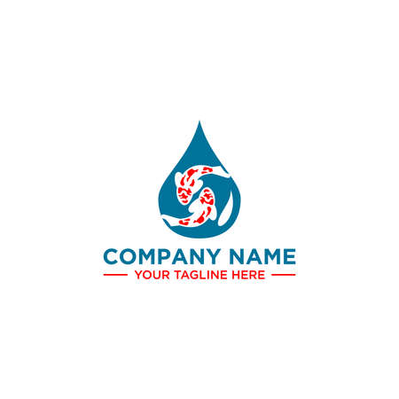 Water and Fish Logo Sign Designのイラスト素材