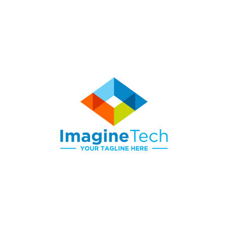 Polygon Tech Logo Sign Designのイラスト素材