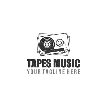 Tapes Music Vintage Logo Designのイラスト素材
