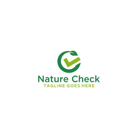Check leaf logo vegetarian quality ecology vegan green eco element organic symbolのイラスト素材