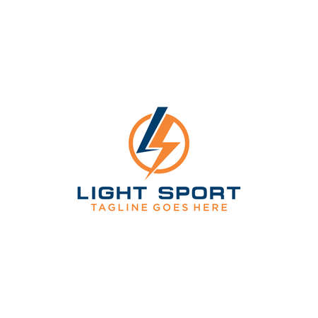LS letter initial Lightning and electric logo sign designのイラスト素材