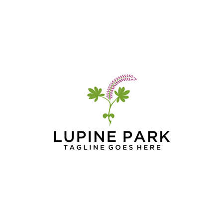 Lupine leaf and flower logo designのイラスト素材