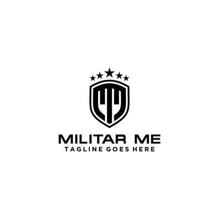 MM initials for military logoのイラスト素材