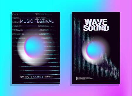 Electronic Music Poster. Fluid Cover Fest Flyer. Club Party Template. Music Fest Poster. Techno Electronic Banner. Night Sound House Event. Fluid Minimal Vector. Futuristic Concept Cover Promotion.のイラスト素材