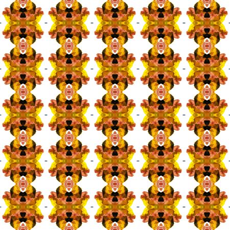 Geo Geometric, Endless Repeat Painting.  Navajo, Aztec, American, Cherokee Ornament. Geo Surface. Ancient Textile. Red, Orange Surface. Medallion Art.の写真素材