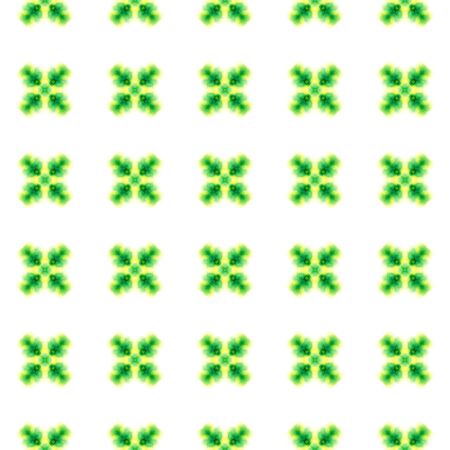 Tribal Art. Endless Repeat Painting.  Pagan, Northern, Russian, Celtic Ornament. Watercolor Surface. Tribal Bed Linen. Green, Lime Element. Organic Design.の写真素材