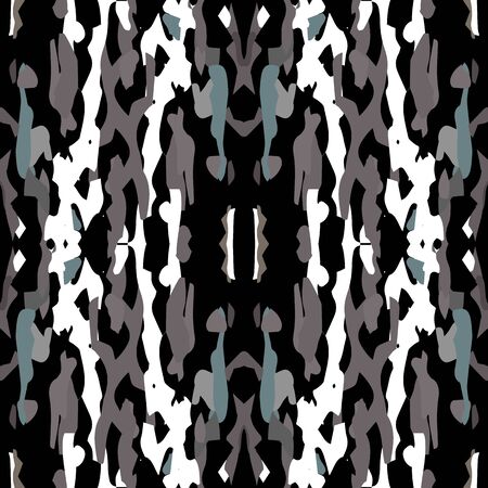 Watercolor Staining. Ikat, Tie Dye Seamless Pattern. Ethnic  Art. Hand Drawn Painted. Black Gray Old Modern Vintage Woven.  Geometry Geometric Shibori Design.のイラスト素材