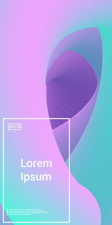 Fluid Gradient Poster. Blue, Purple, Teal, Modern Geometrical Layout. Minimal Dynamic Web Applications. Mobile Vertical Flyer. Vector Template Design.
 Simple, Creative, Screen Magazine.のイラスト素材