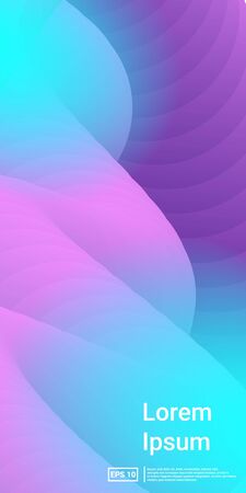 Liquid Fluid Poster. Blue, Purple, Teal, Technology Vector Layout. Minimal Dynamic Web Applications. Mobile Vertical Flyer. Vector Template Design.
 Glow, Simple, Screen Concept.のイラスト素材