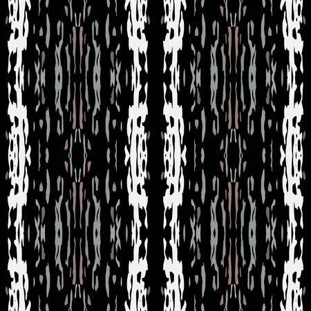 Tie Dye, Batik. Hand Drawn, Paint Texture Seamless Pattern.  Ethnic Surface. Hand Drawn Painted. Black Gray Native Ancient Summer Wallpaper  Geometric Natural Tie dye Pattern.のイラスト素材