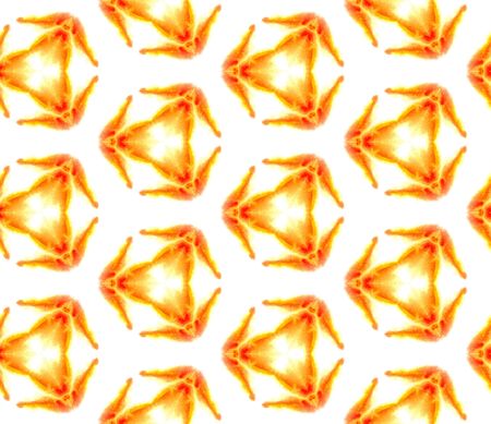 Geo Art. Endless Repeat Painting.  Talavera, Azulejos, Spain, Islam, Arabic Ornament. Geo Surface. Traditional Cloth. Red, Orange Art. Natural Design.の写真素材