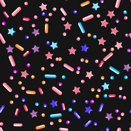 Sprinkle confetti. Sprinkles Grainy. Seamless Pattern. Sweet Confetti Background.  Sprinkle confetti. Design Invitation Holiday, Party, Birthday. Delicious Party Design.のイラスト素材