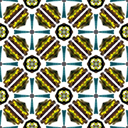Tribal Art. Endless Repeat Painting.  American Navajo, Cherokee Ornament. Geo Surface. Modern Cloth....