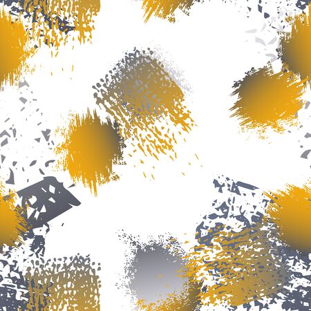 Grunge Dry Paint Surface. Watercolor Splatter Print. Seamless Pattern. Sport  Illustration Splash Print. Black and White Watercolor Overlay Surface. Abstract Brush Vector illustration.のイラスト素材