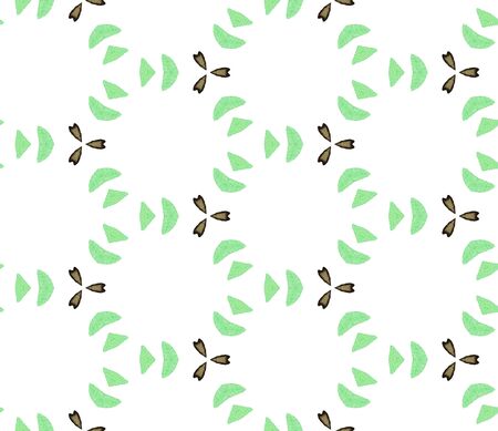 Traditional Surface. Endless Repeat Painting.  Azulejo, Portuguese, Spain, Islam, Arabic Ornament. Watercolor Surface. Folk Rug. Green, Brown Mosaic. Stripes Tile.の写真素材