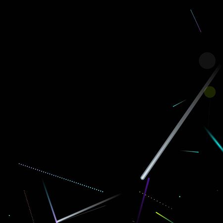 Fast Effect. Motion Neon. Glare Dynamic. Falling Glow. Flow Light Movement. Element Futuristic Design. Abstract Trail Lines, Sticks. Concept Minimal. Modern 3D Static. Techno Vector illustration.のイラスト素材